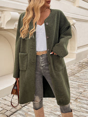 Button Up Long Sleeve Coat