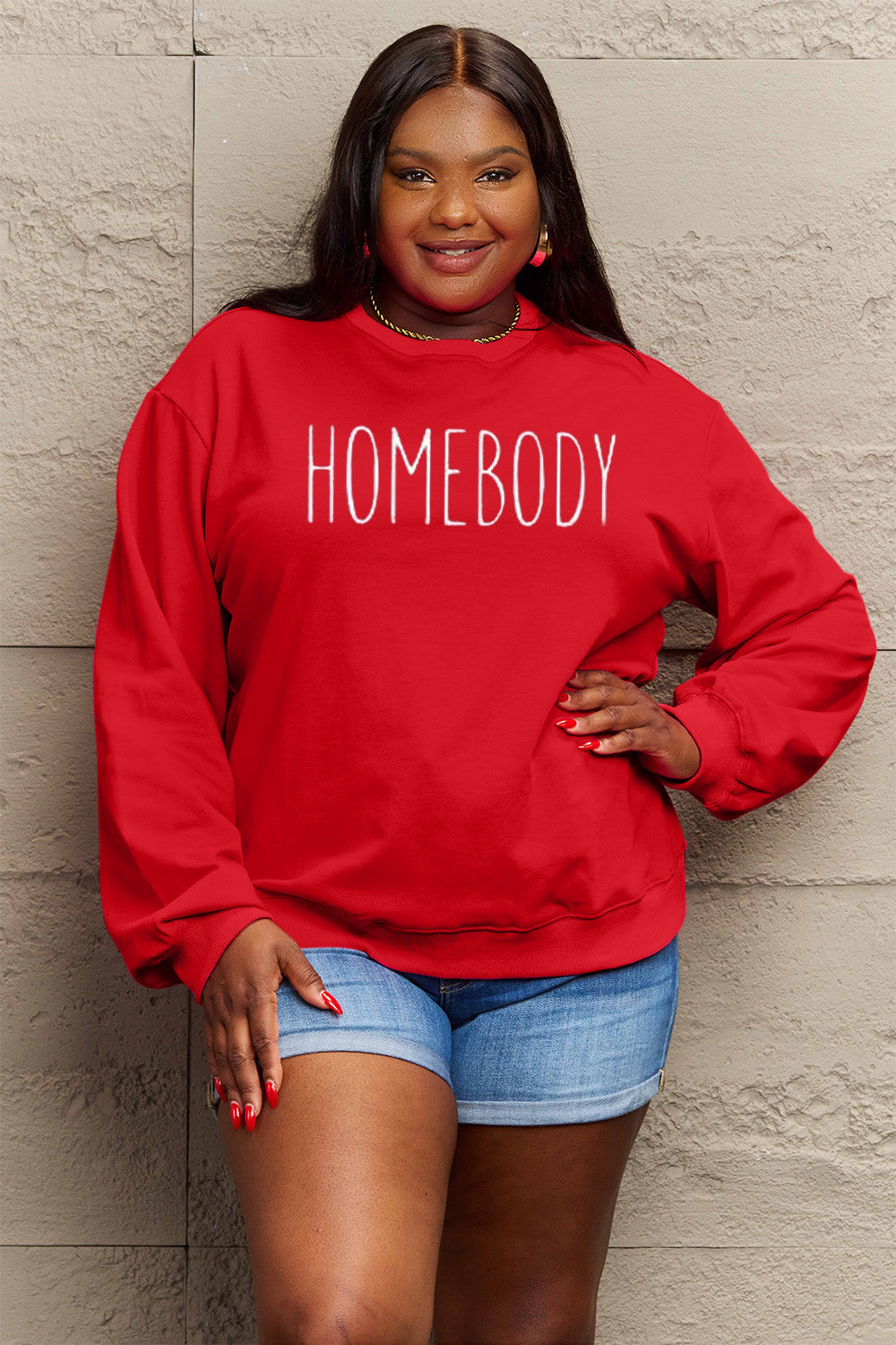 Full Size HOMEBODY Graphic Sweatshirt