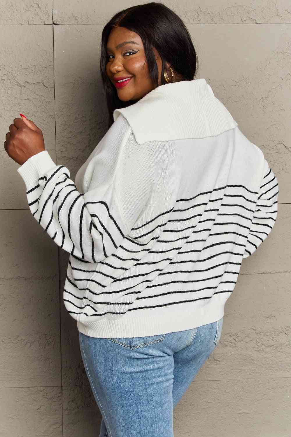 Make Me Smile Striped Oversized Knit Top