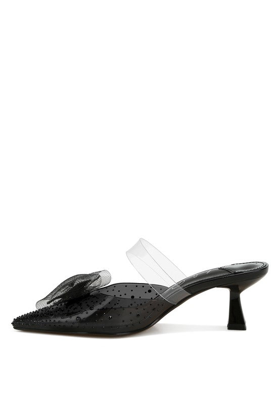 Freja Embellished Bow Kitten Heels