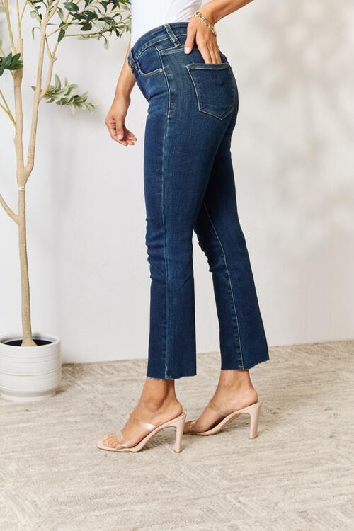 Full Size Raw Hem Straight Jeans