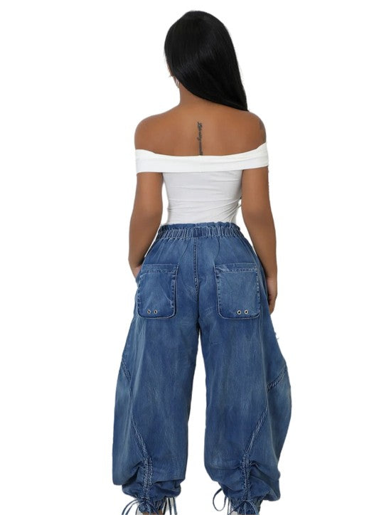 CHRISTA HAREM STYLE DENIM PANTS