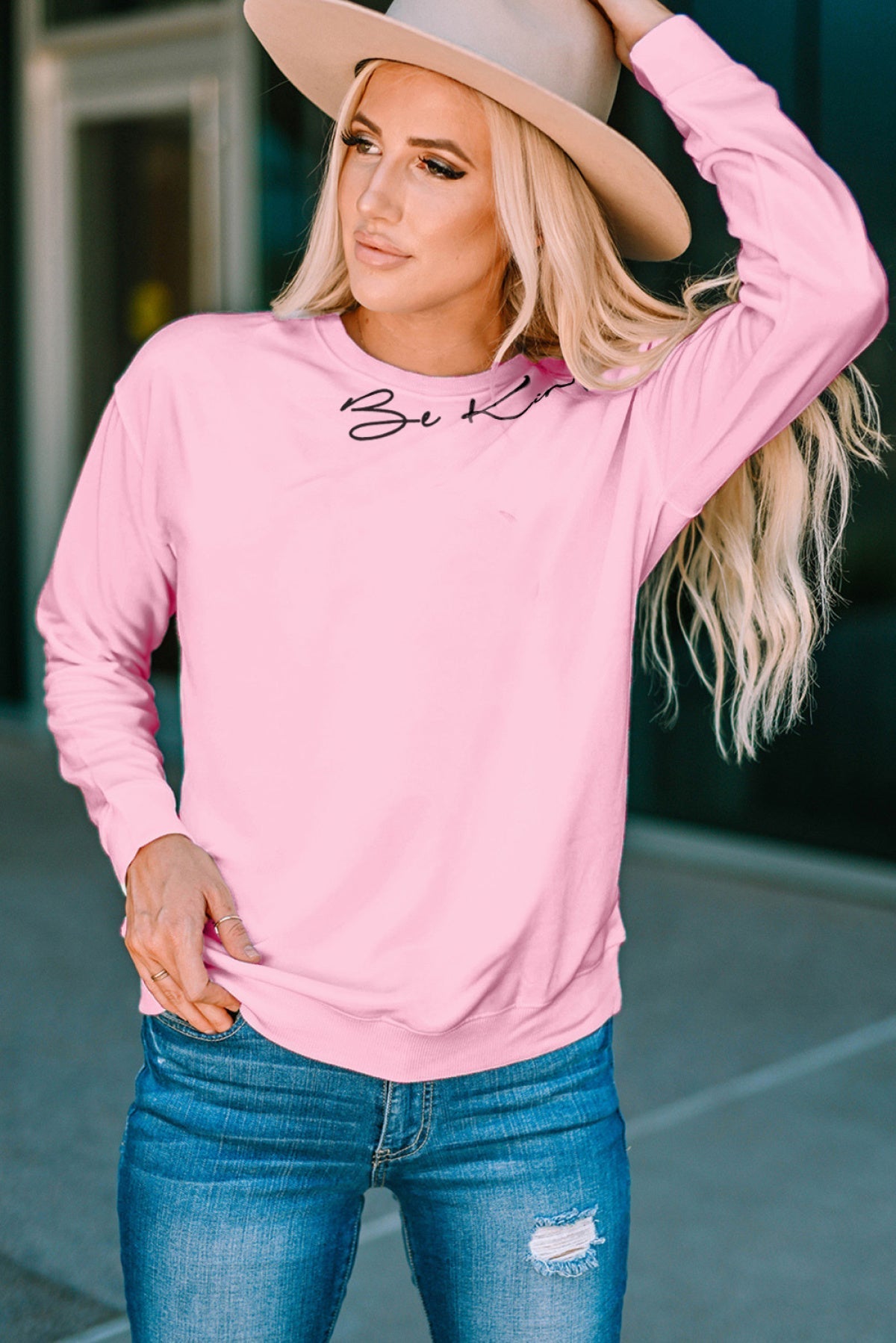 Pink Be Kind Sweatshirts Pink