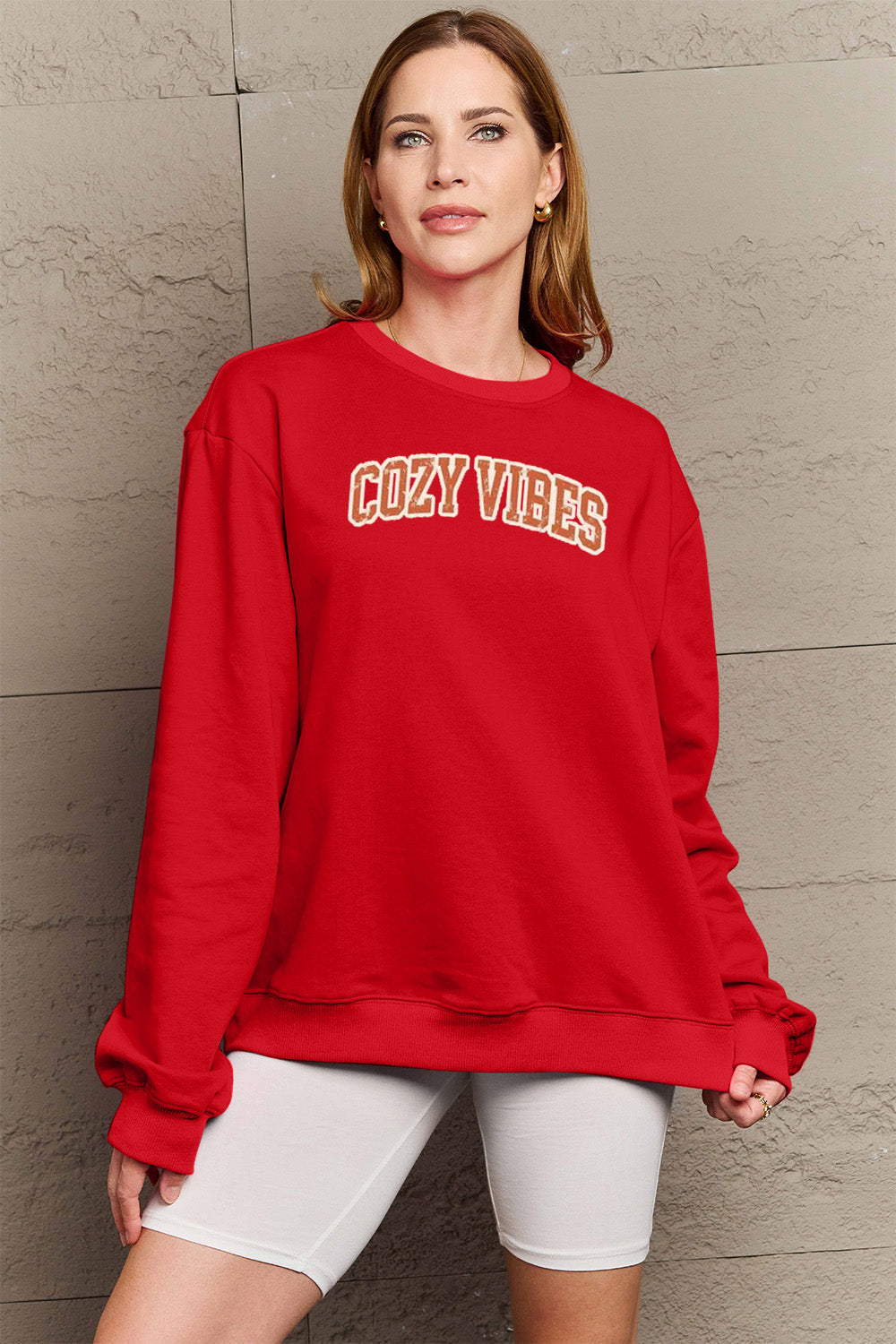 Full Size COZY VIBES Graphic Sweatshirt