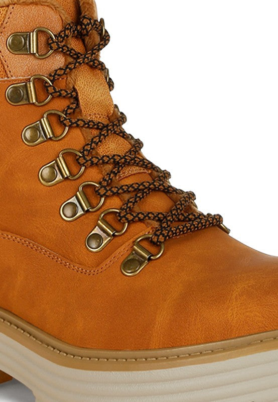 Boskoff Lace-Up Chunky Warm Ankle Boots