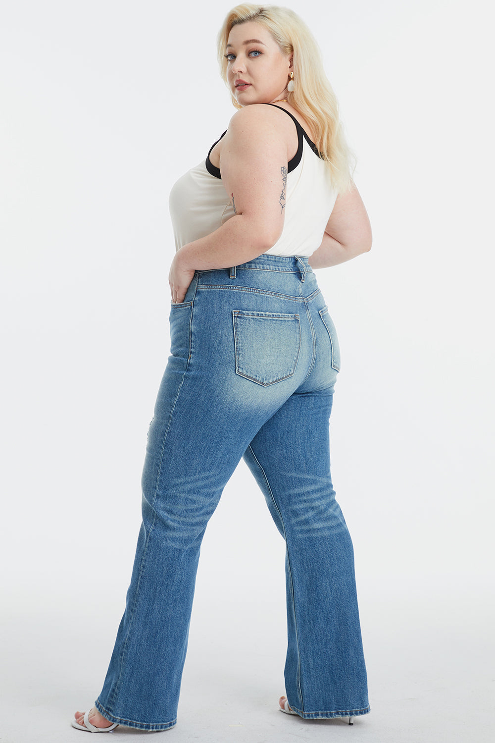 Ultra High-Waist Gradient Bootcut Jeans