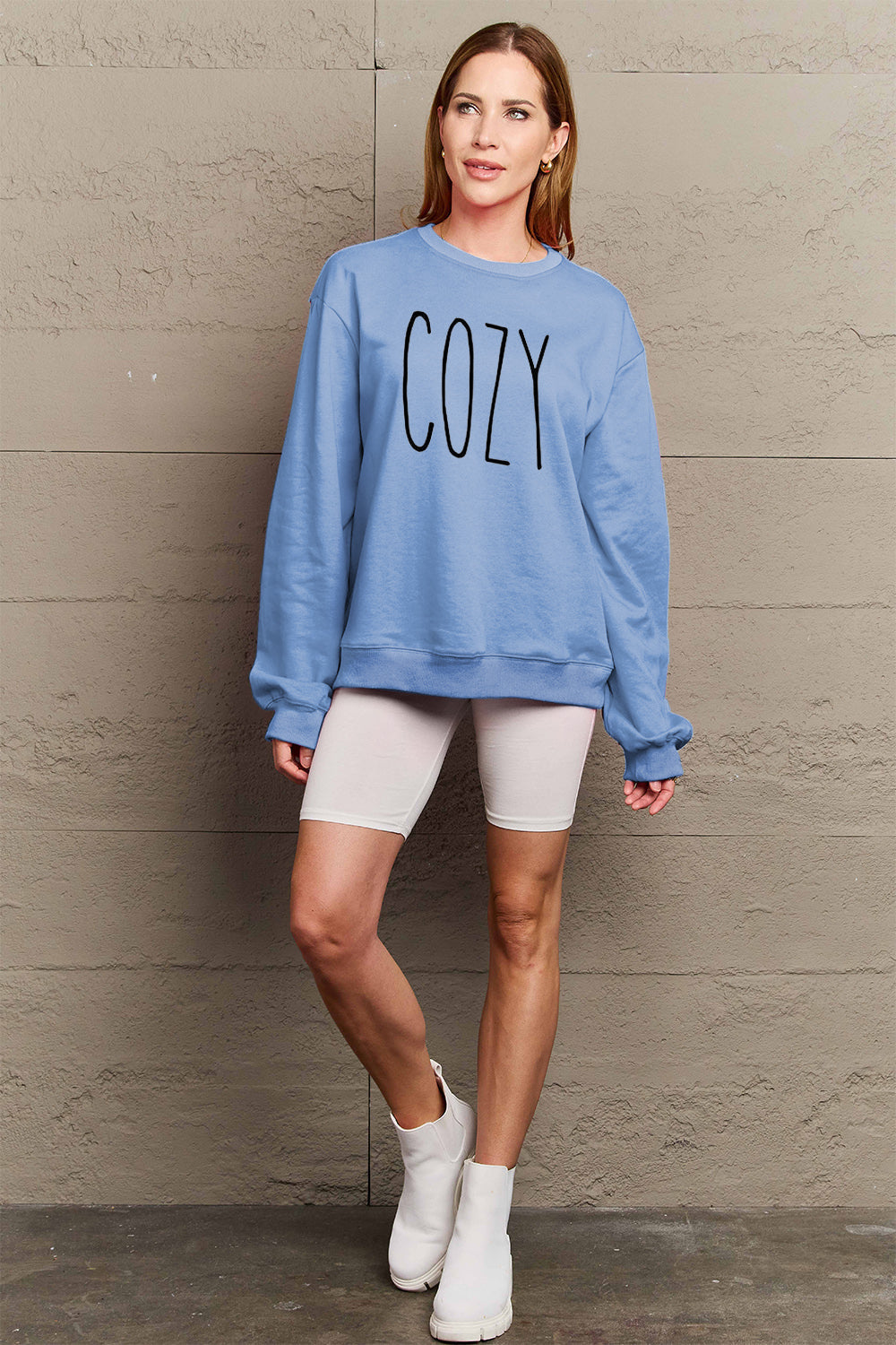 Full Size COZY Graphic Sweatshirt