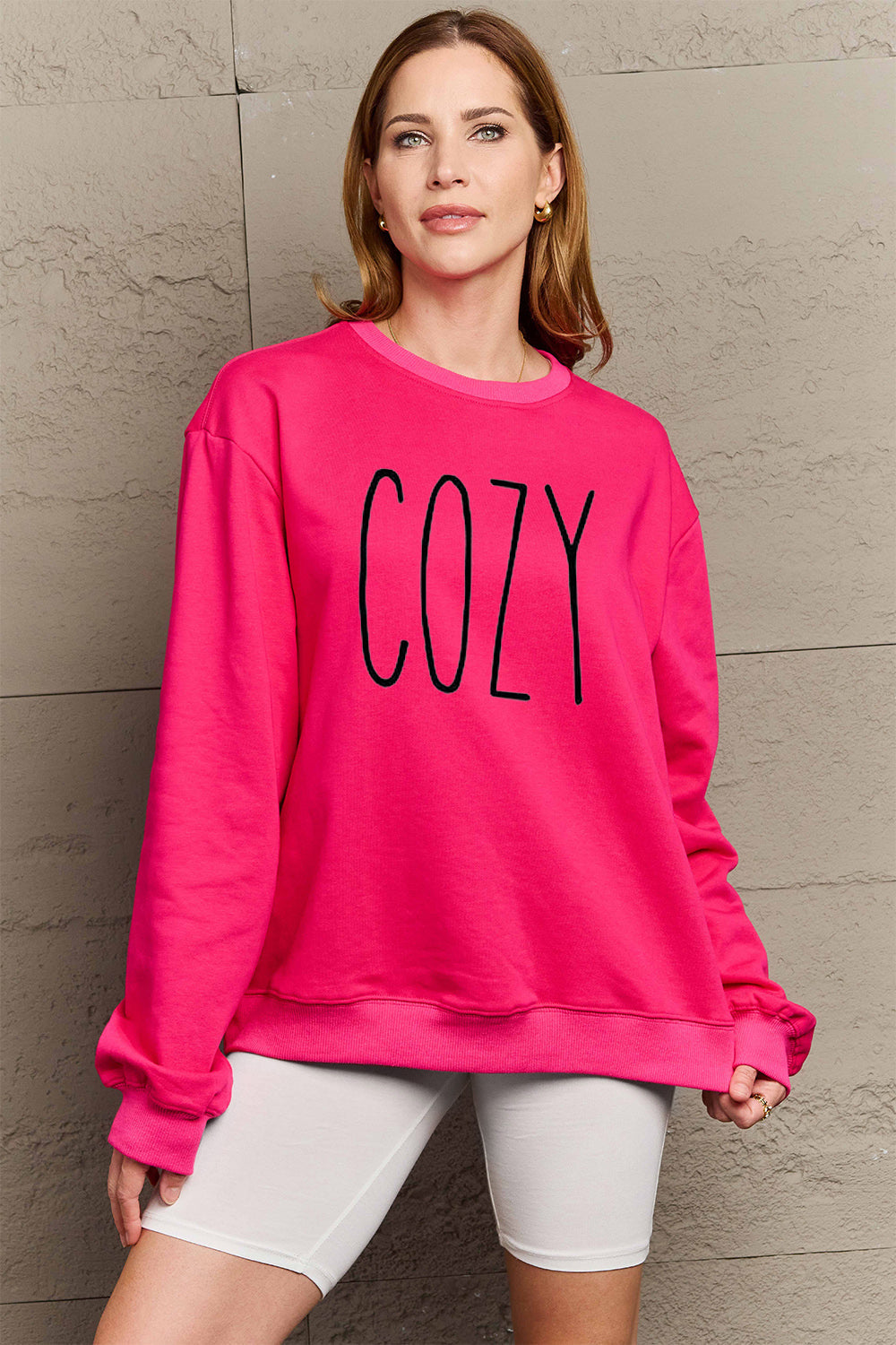 Full Size COZY Graphic Sweatshirt