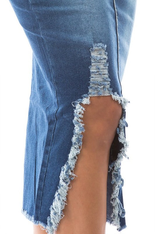 DON'T COME FOR ME DENIM MAXI SKIRT