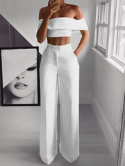 Fierce Cropped Top + Long Trousers Set