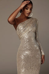 Oblique Wrapped Evening Dress