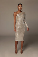 Oblique Wrapped Evening Dress