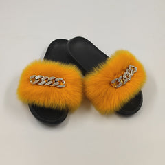 Plush Chain Slippers