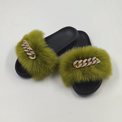 Plush Chain Slippers