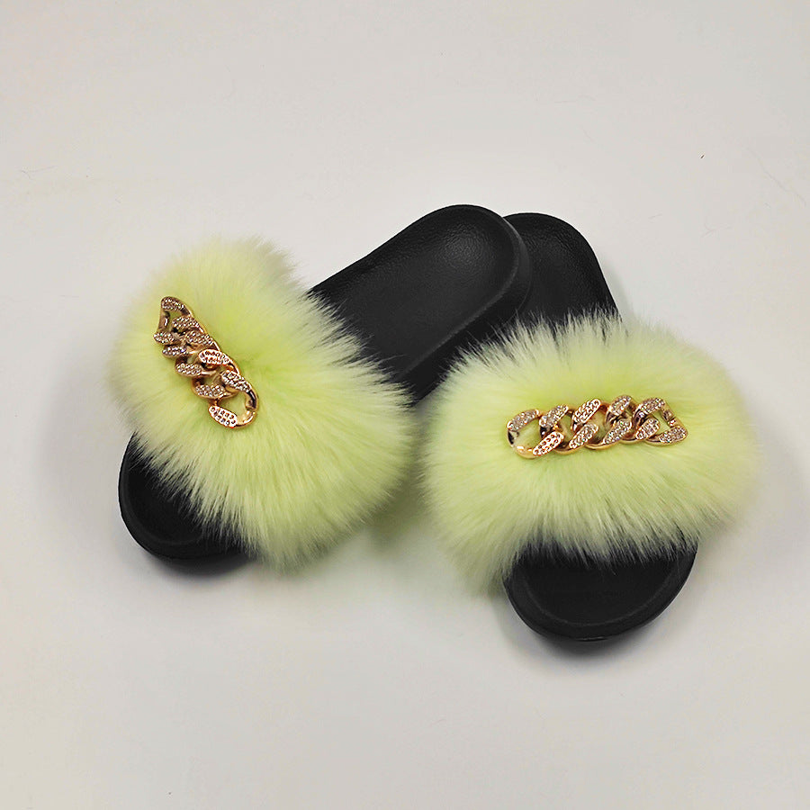 Plush Chain Slippers