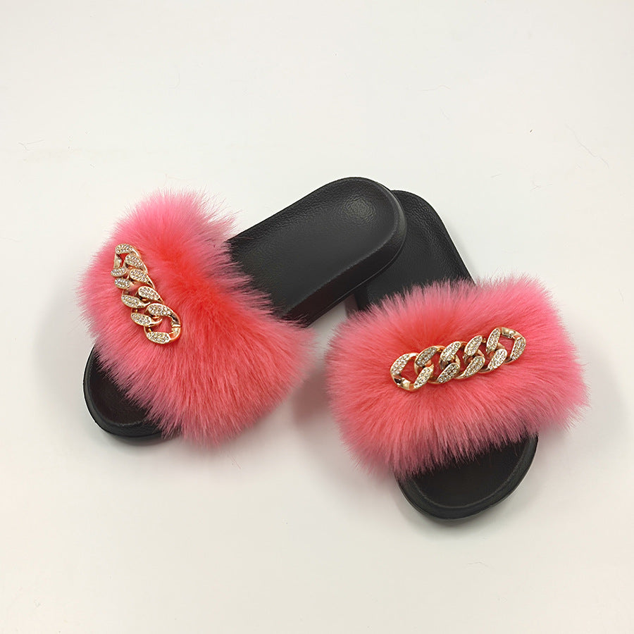 Plush Chain Slippers