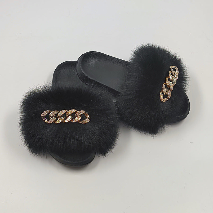 Plush Chain Slippers