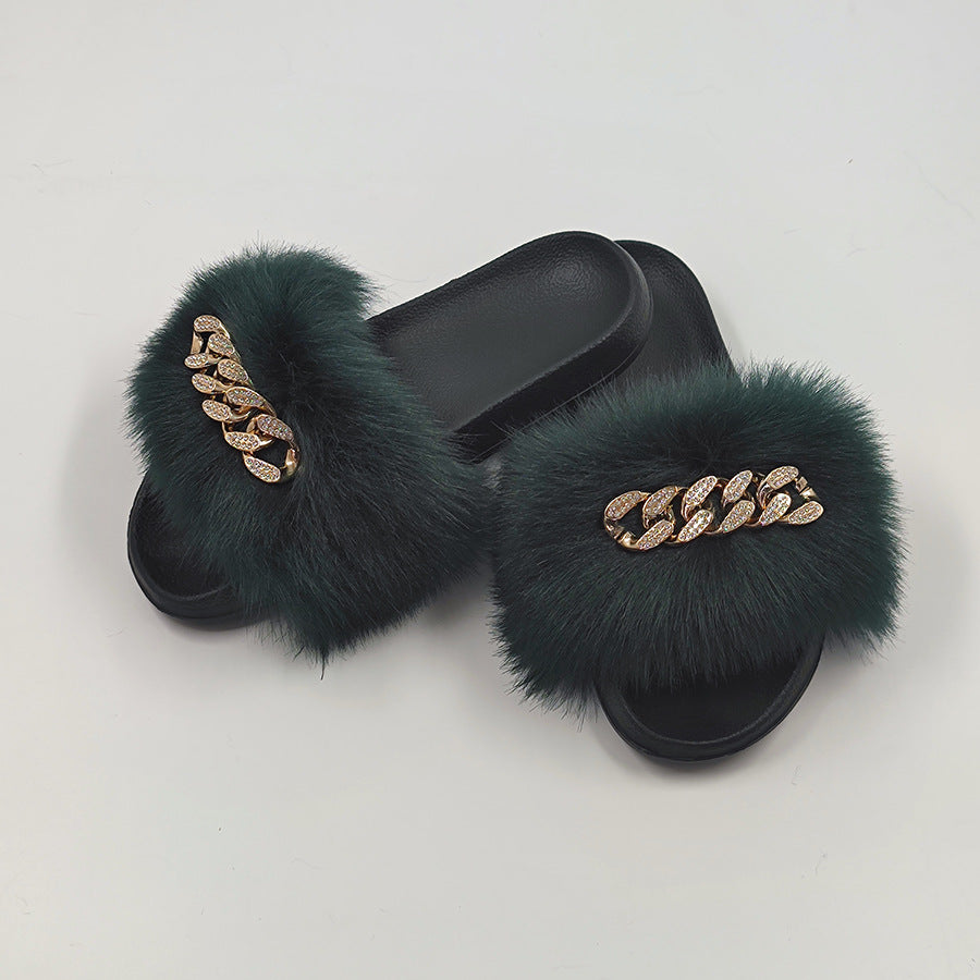 Plush Chain Slippers