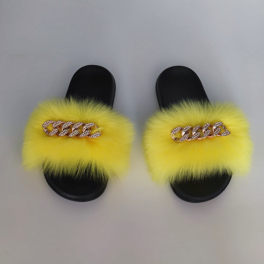 Plush Chain Slippers