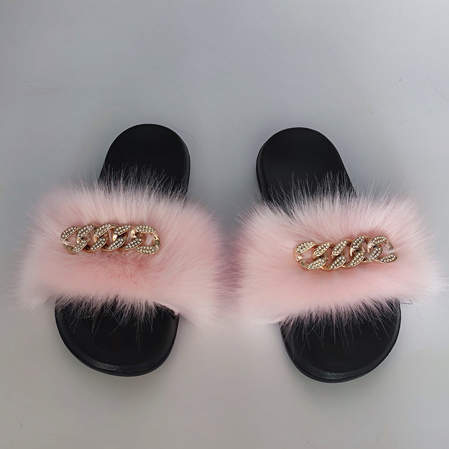 Plush Chain Slippers