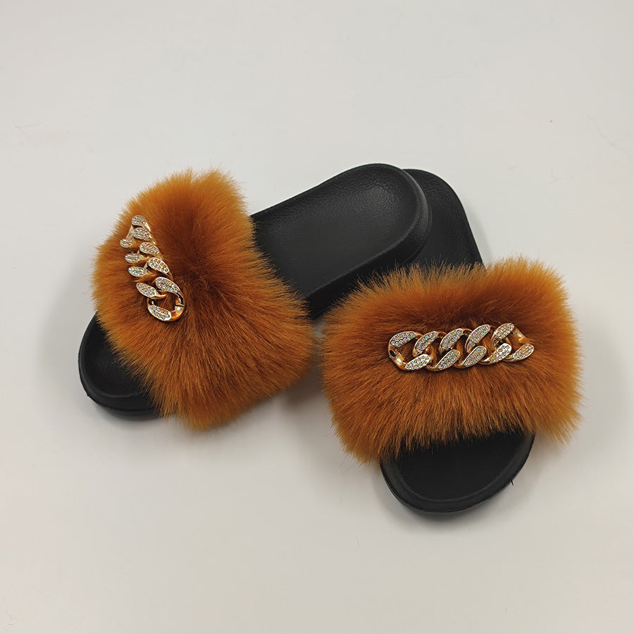 Plush Chain Slippers