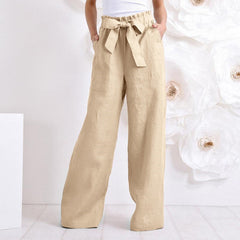 Vintage Elastic Waist Long Trousers