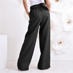 Vintage Elastic Waist Long Trousers