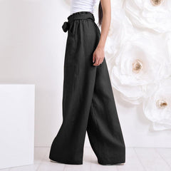 Vintage Elastic Waist Long Trousers