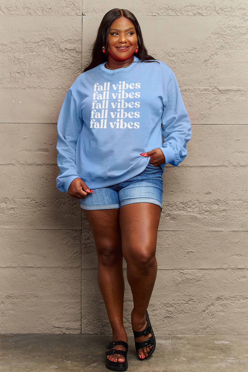 Full Size FALL VIBES Graphic Sweatshirt