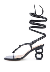 CASSINO THONG LACE UP CHAIN HEEL SANDAL