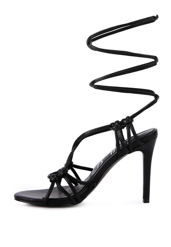 TRIXY KNOT LACE UP HIGH HEELED SANDAL