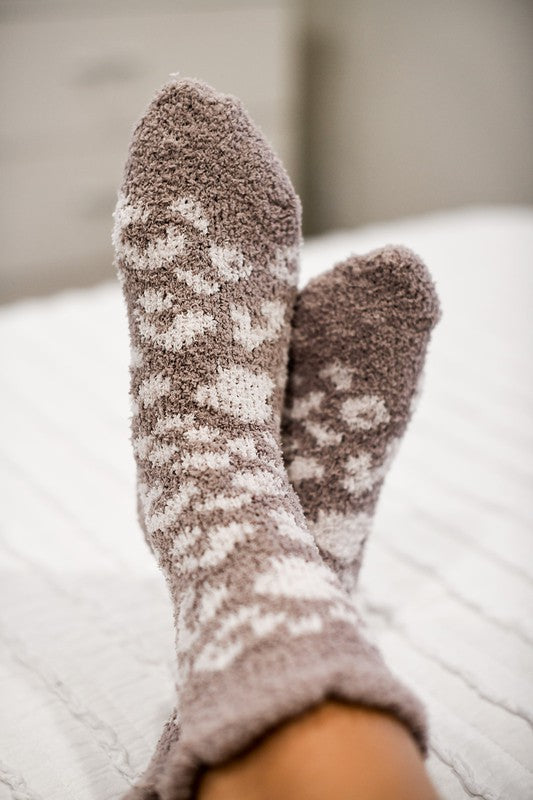 Leopard Fleece Socks