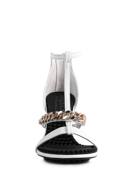 DAKOTA Metal Chain Mid Heel Sandals