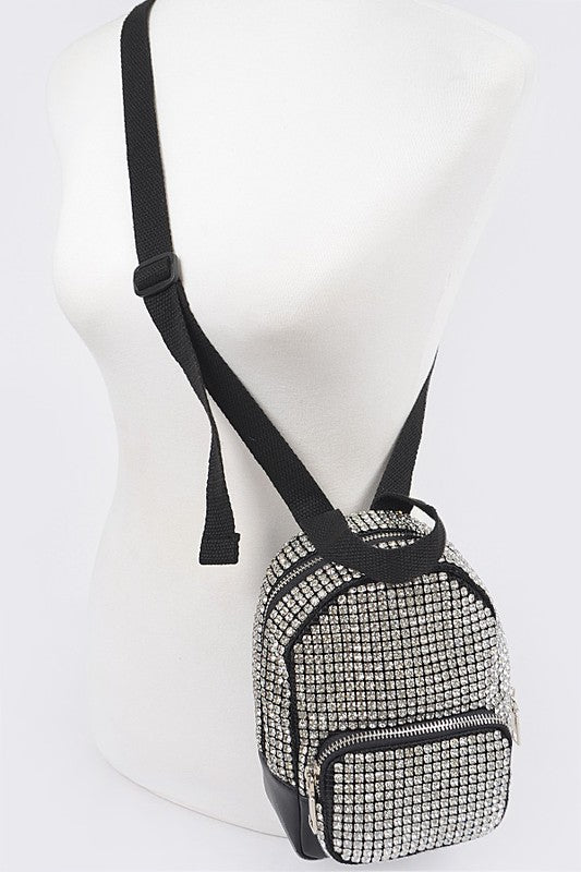 Rhinestone Statement Mini Convertible Backpack