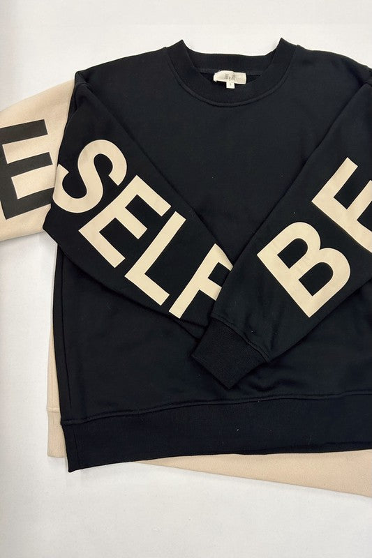 Be Yourself Printed oversized sweatshirt