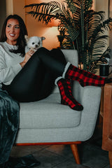 Plaid Fleece Slipper Socks