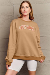 Full Size COZY VIBES Graphic Sweatshirt