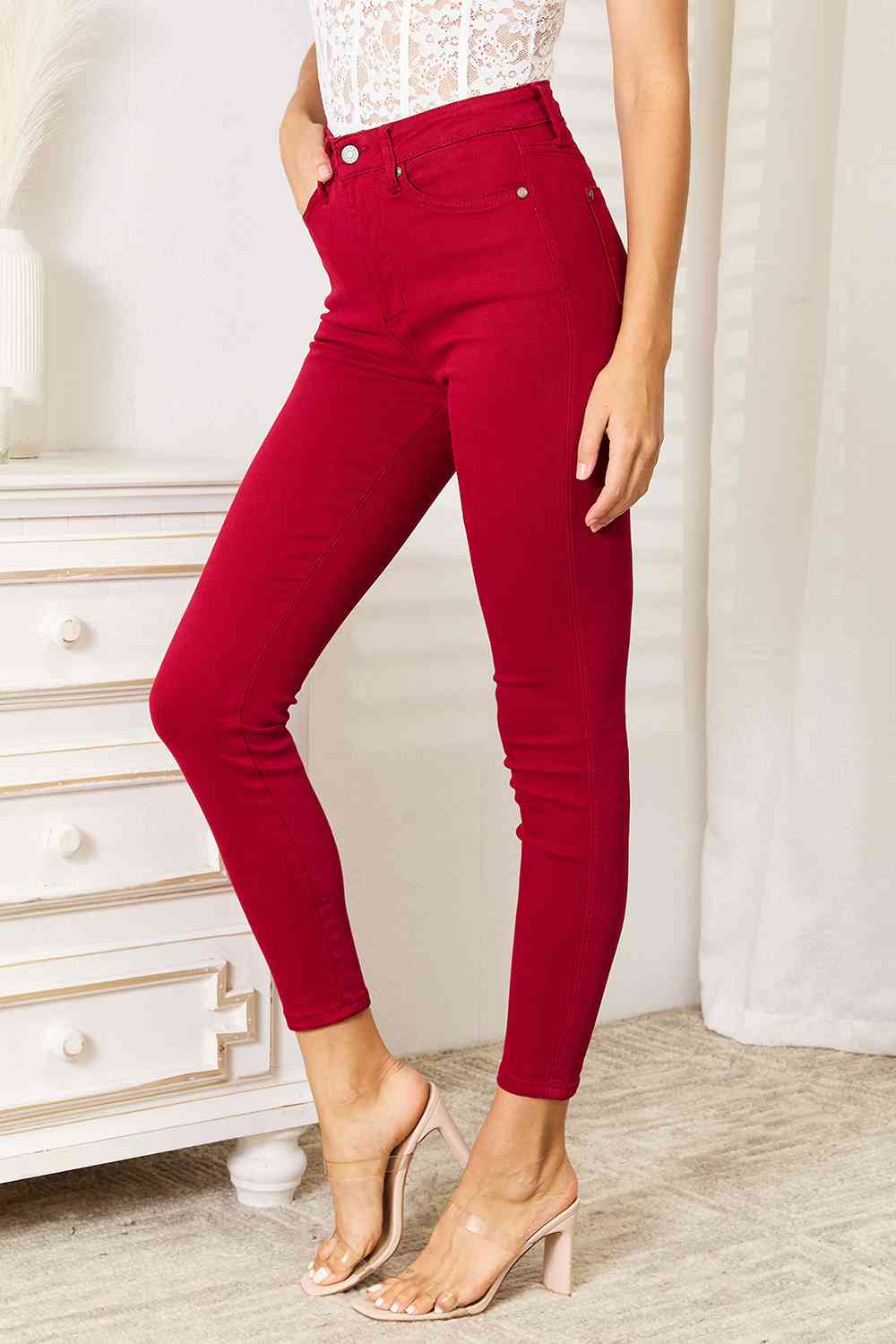 Full Size High Waist Tummy Control Skinny Jeans