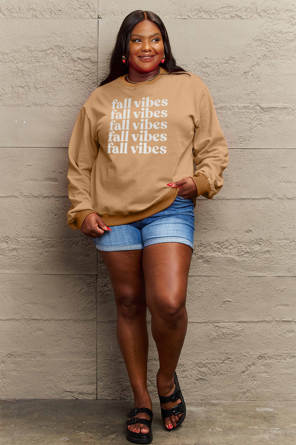 Full Size FALL VIBES Graphic Sweatshirt