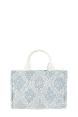 Rhinestone and Denim Washed Crossbody Bag