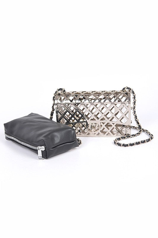 Flawless 2 In 1 Metal Cage Iconic Shoulder Bag