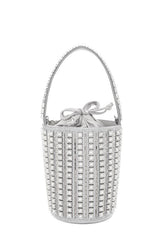 Rhinestone Cylinder Shaped Bucket bag