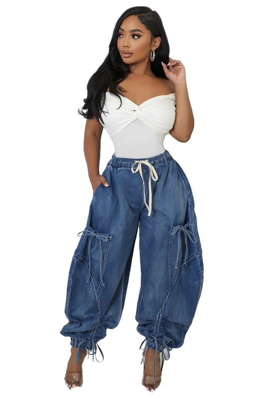 CHRISTA HAREM STYLE DENIM PANTS