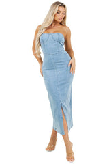 FOLLOW THROUGH MAXI DENIM DRESS