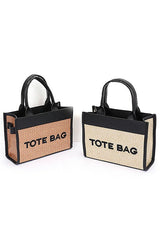 Faux Straw Fashion Tote Bag