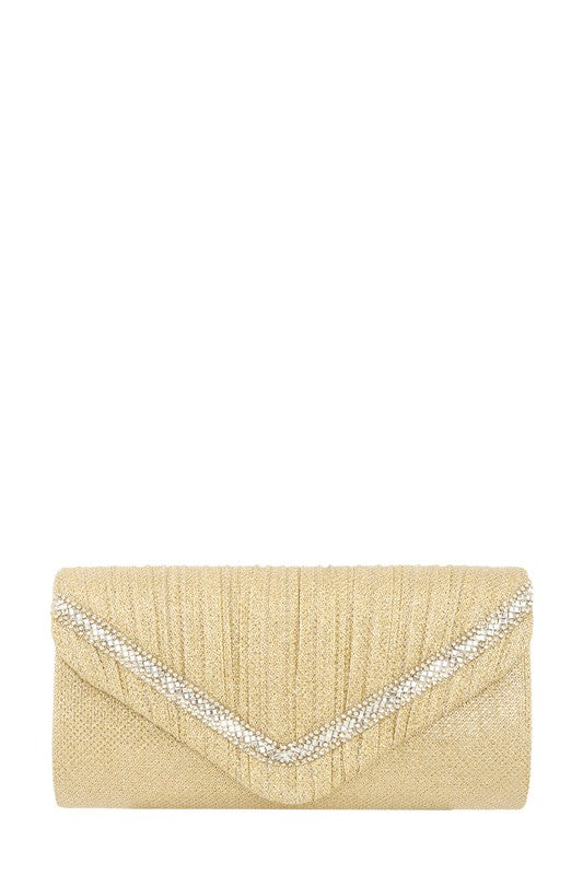 Glitter Pleated Crossbody Bag