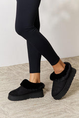 Furry Chunky Platform Ankle Boots