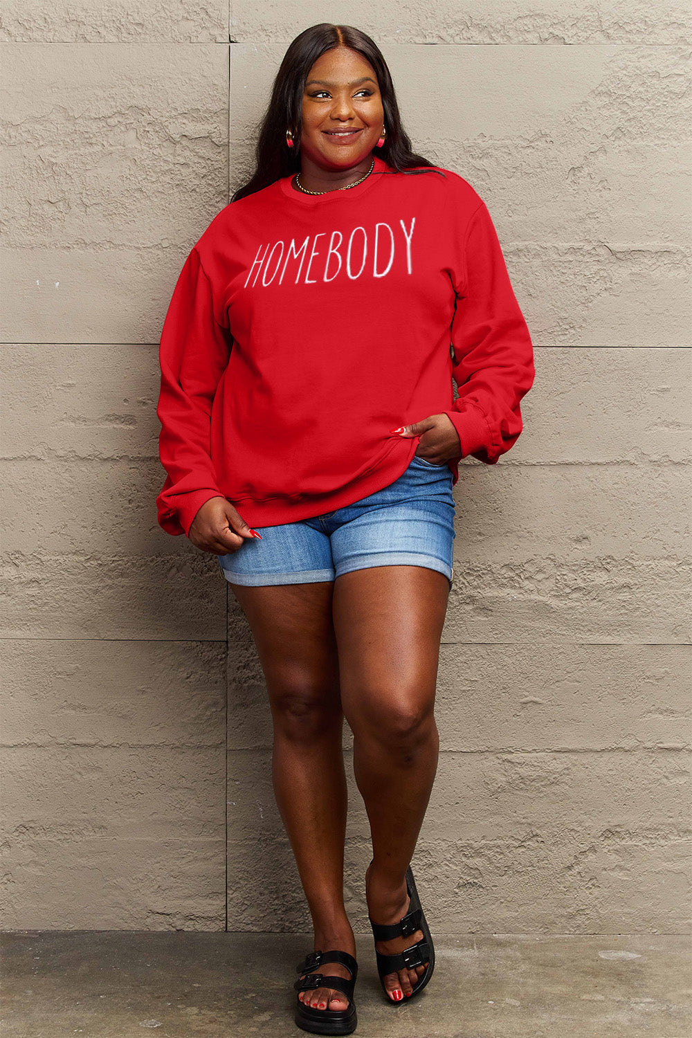 Full Size HOMEBODY Graphic Sweatshirt