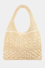 Fame Straw Braided Tote Bag