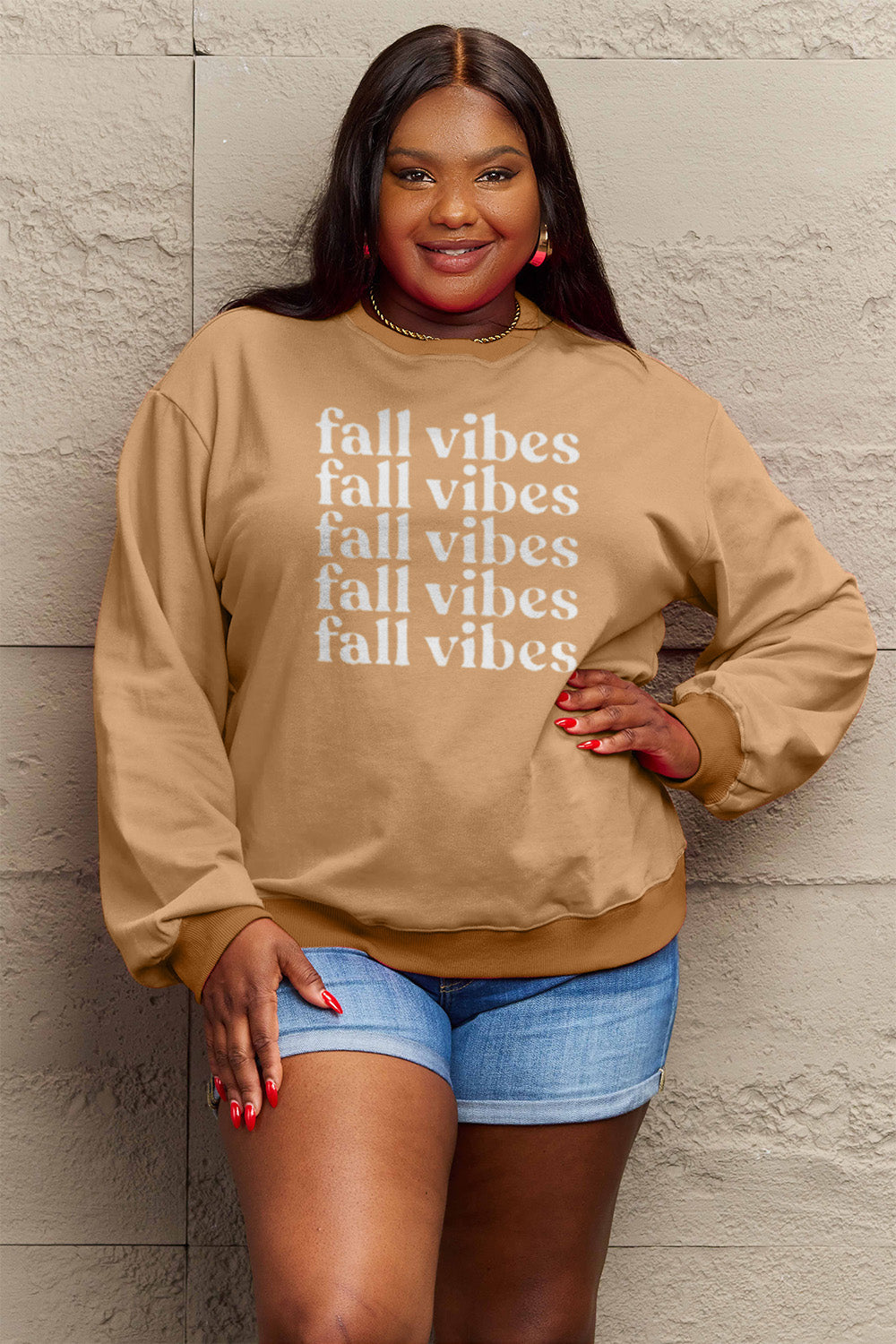 Full Size FALL VIBES Graphic Sweatshirt